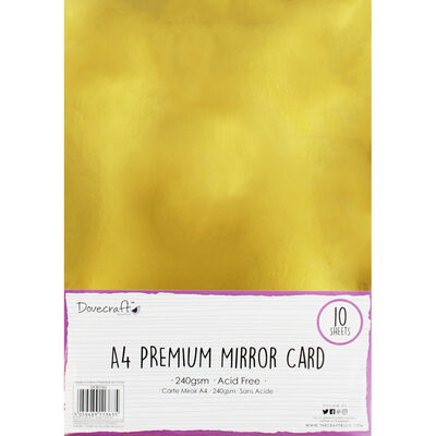 Dovecraft Mirror Card Pack Gold - 240gsm - 10 Sheets image 0