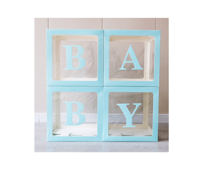 Blue Balloon Box - Clear or Set of 4 with the option of Baby image 0