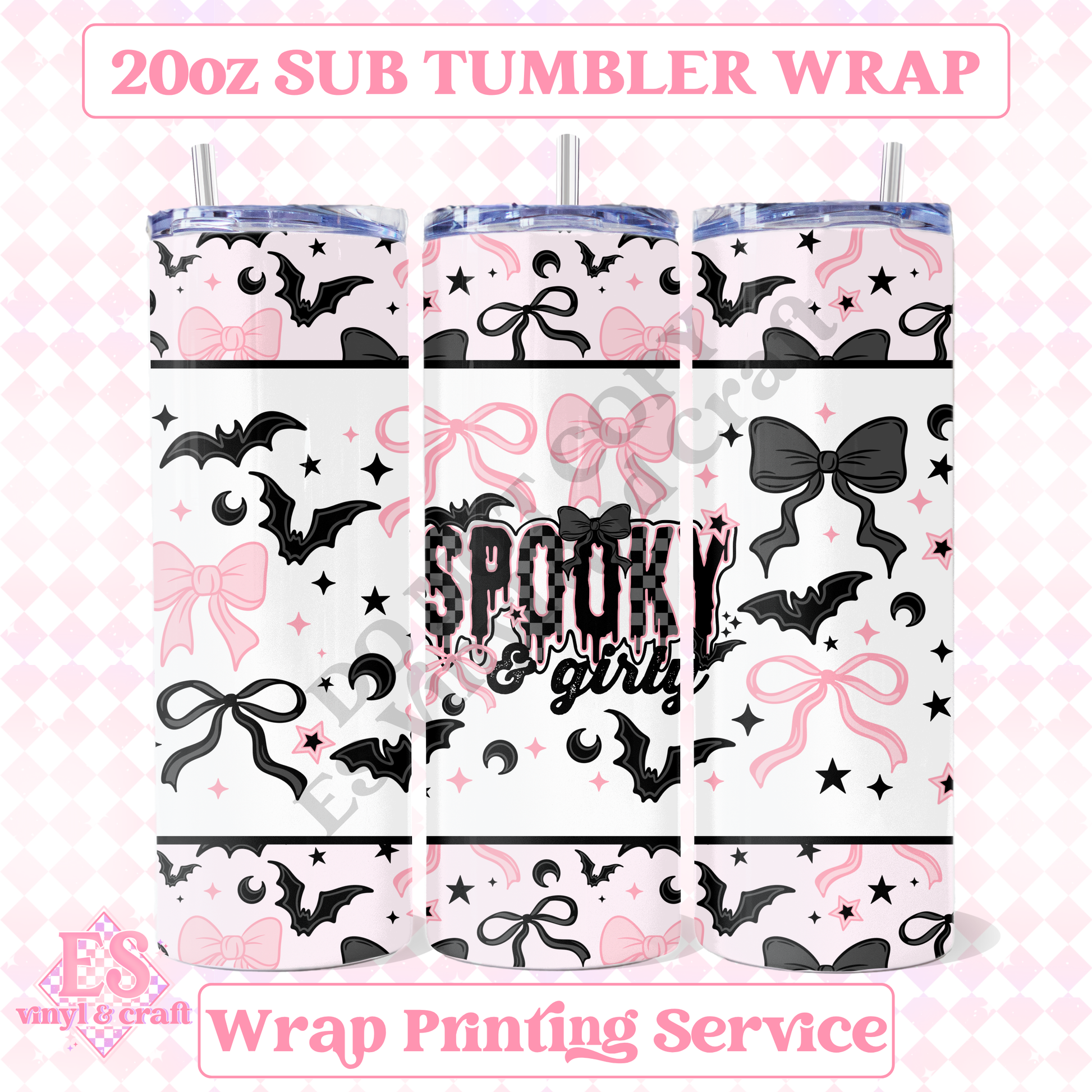 Spooky Girly - Full 20oz Tumbler Sublimation Print image 0