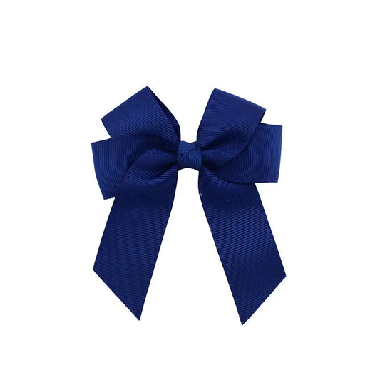 Hair Bow Clip 4" - Navy Blue image 0