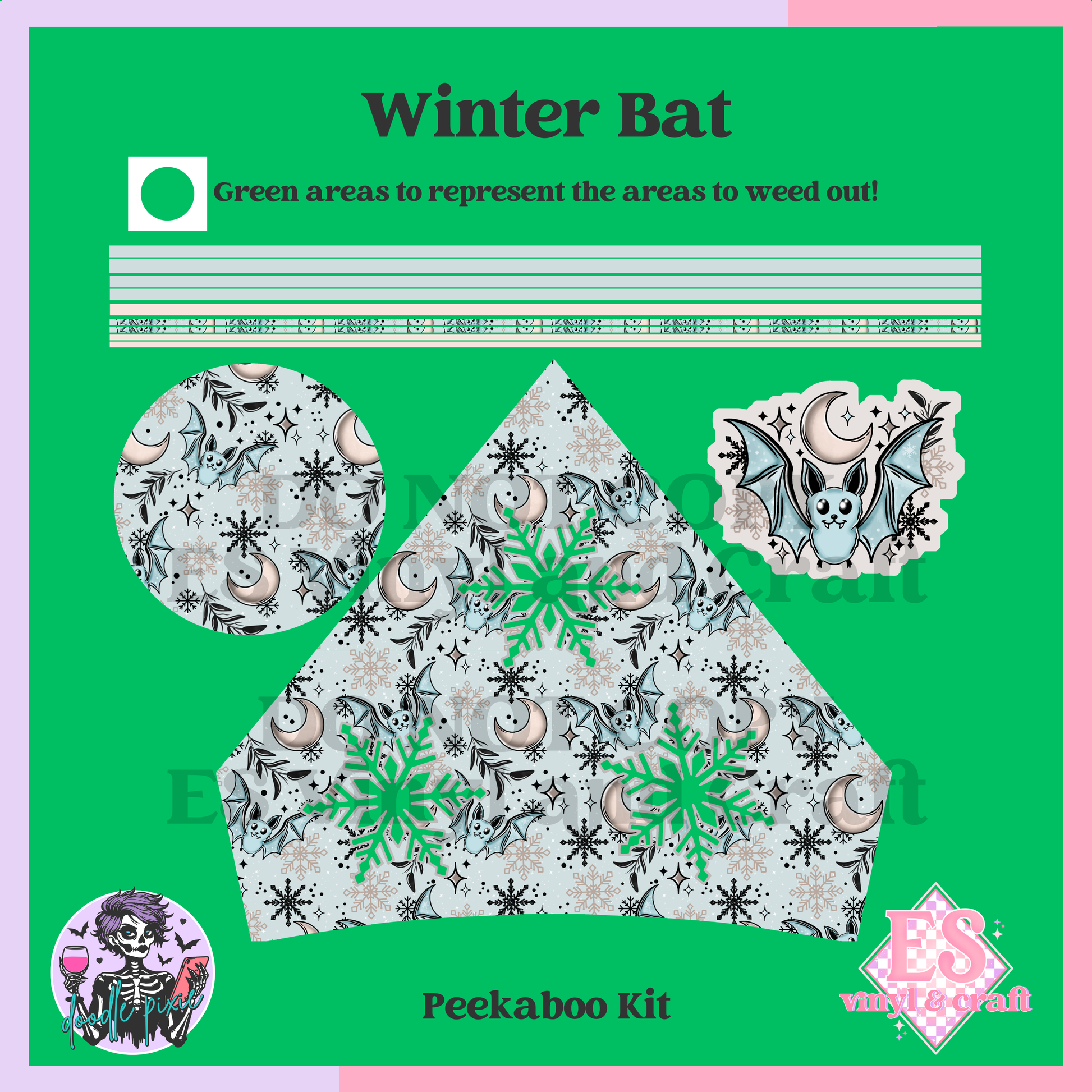 Winter Bat - 24oz Snowglobe Wrapper Kit image 5