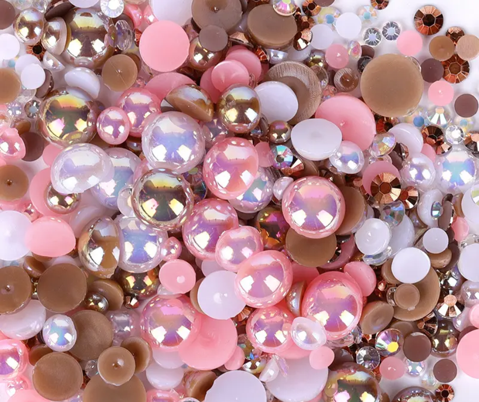 Strawberry Cream - Pearl & Rhinestone Mix image 0