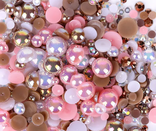 Strawberry Cream - Pearl & Rhinestone Mix image 0