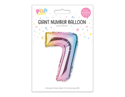 Multicoloured Foil Number Balloon 65cm image 7
