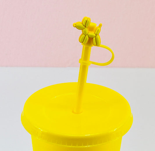 Yellow Balloon Dog - Straw Topper image 0