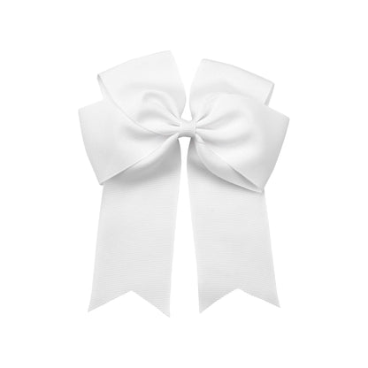 Dovetail Hair Bow Clip 6" - White image 0