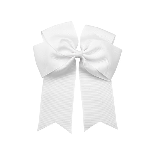 Dovetail Hair Bow Clip 6" - White image 0