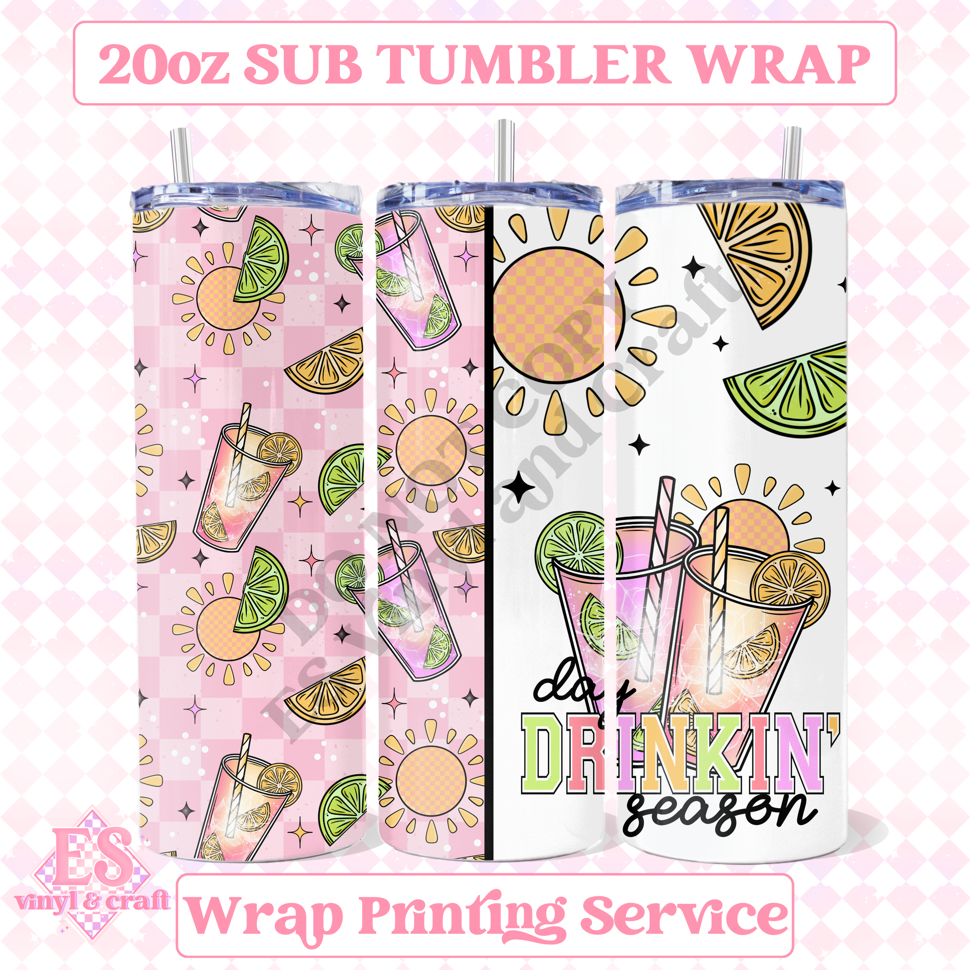Day Drinkin' - Full 20oz Tumbler Sublimation Print image 0