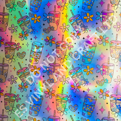 UV Printed Holographic Teckwrap Permanent Vinyl - A4 or 12" x 12" Sheet image 3