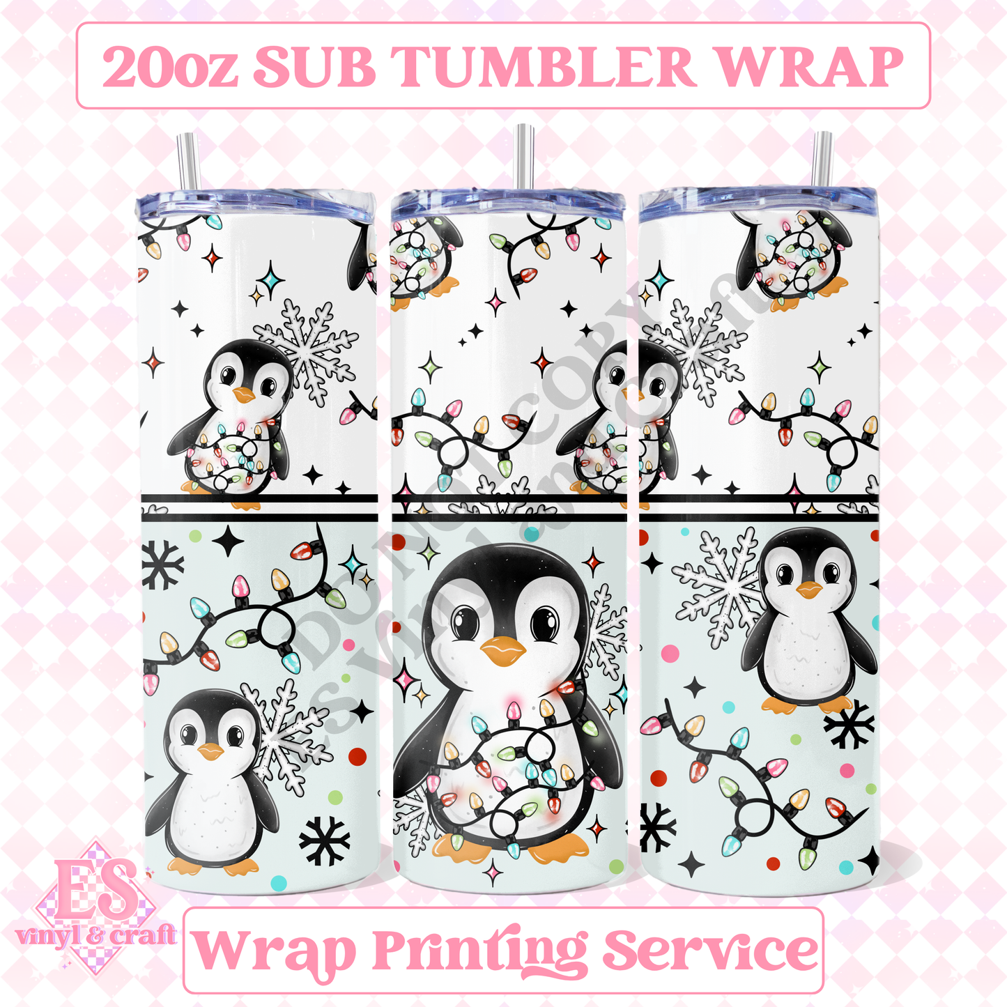 Penguin - Full 20oz Tumbler Sublimation Print image 0
