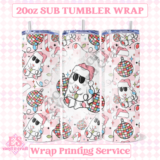 Disco Christmas - Full 20oz Tumbler Sublimation Ready Print image 0