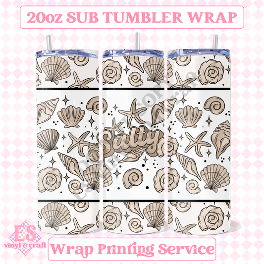 Salty Seashells - Full 20oz Tumbler Sublimation Print image 0