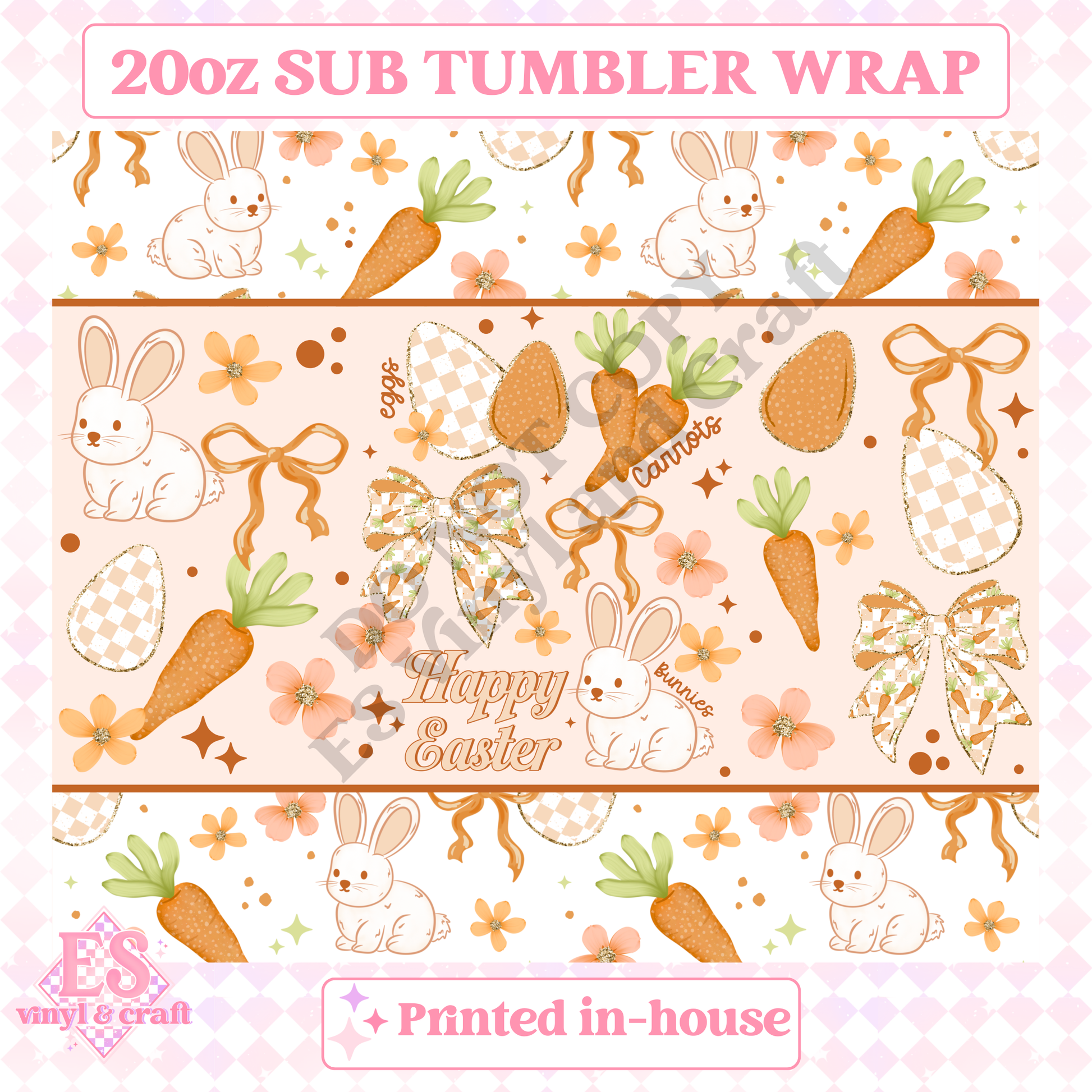 Happy Easter - Full 20oz Tumbler Sublimation Print image 1