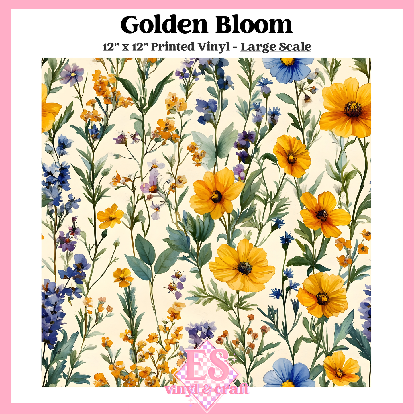 Golden Bloom - Small or Large Scale Options - 12" x 12" Sheet image 2