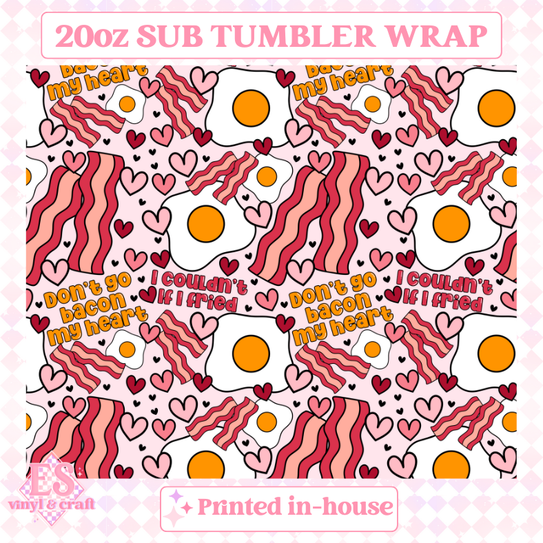 Don't Go Bacon My Heart (Seamless) - Full 20oz Tumbler Sublimation Print image 1