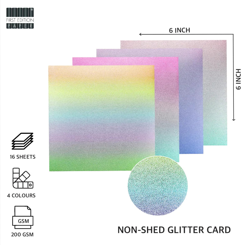 First Edition 6" x 6" Glittered Paper Pad - Pastel Ombre image 1
