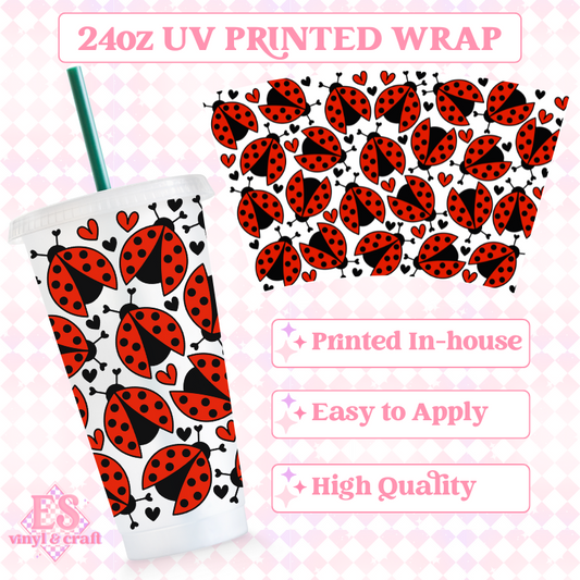 Lady Bug Red - UV Printed 24oz Cold Cup Wrap image 0