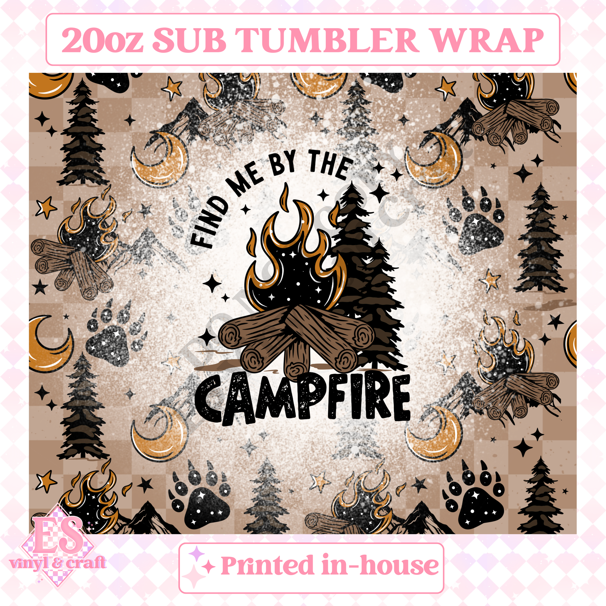 Campfire - Full 20oz Tumbler Sublimation Print image 1