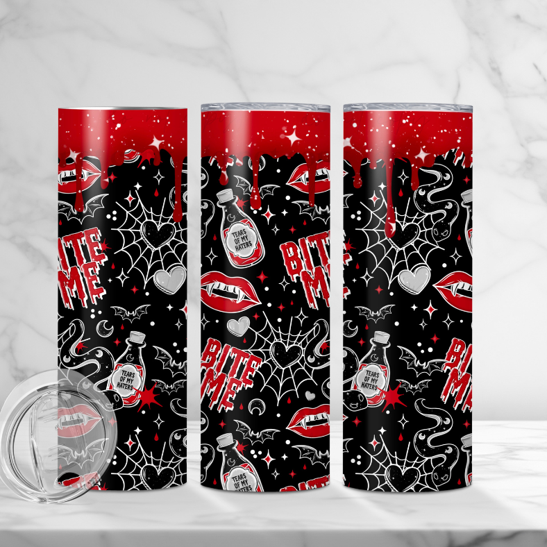 Bite Me - Full 20oz Tumbler Sublimation Ready To Print image 0