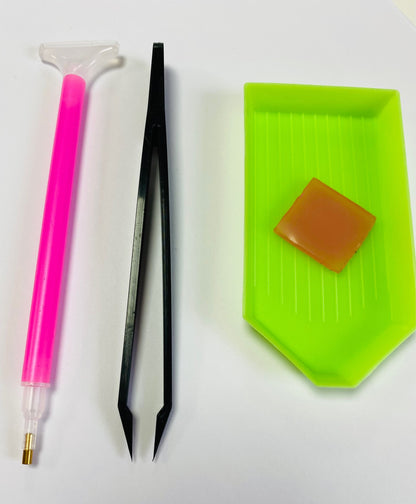 Rhinestone Tray, Pen, Wax and Tweezers image 1