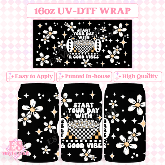 Good Vibes (White) - 16oz Beer Can / Libbey UV-DTF image 0