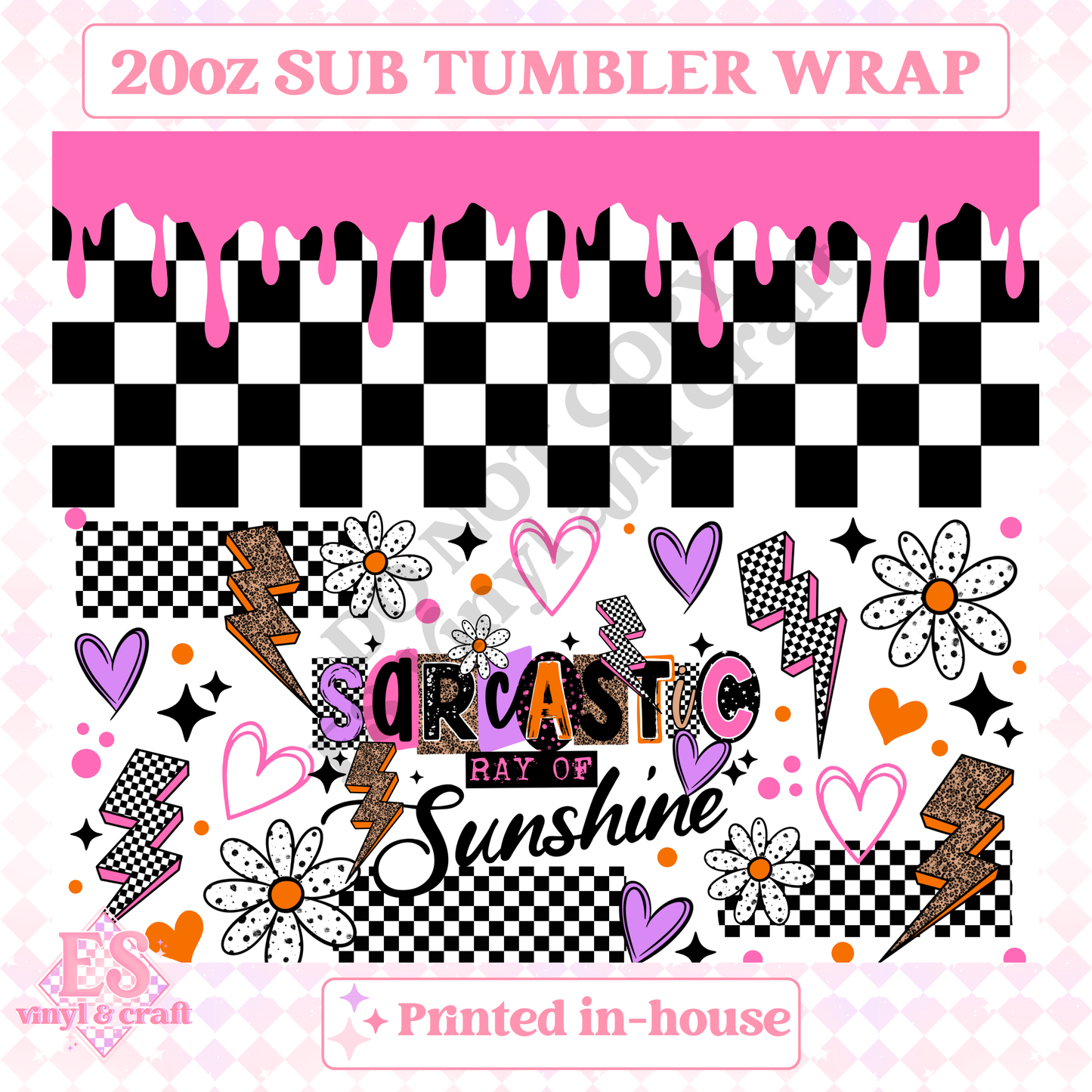 Sarcastic Sunshine - Full 20oz Tumbler Sublimation Print image 1