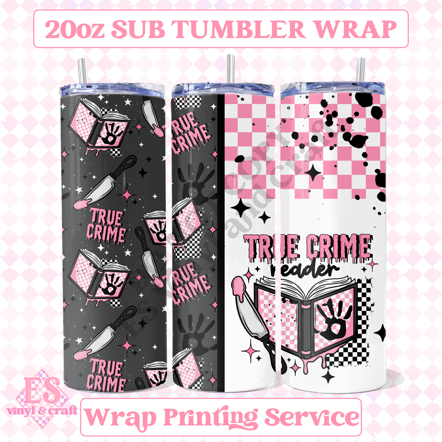 True Crime - Full 20oz Tumbler Sublimation Print image 0