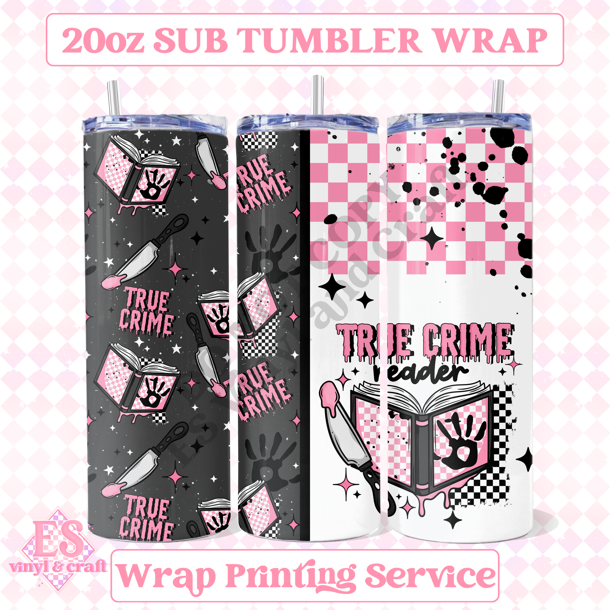 True Crime - Full 20oz Tumbler Sublimation Print image 0