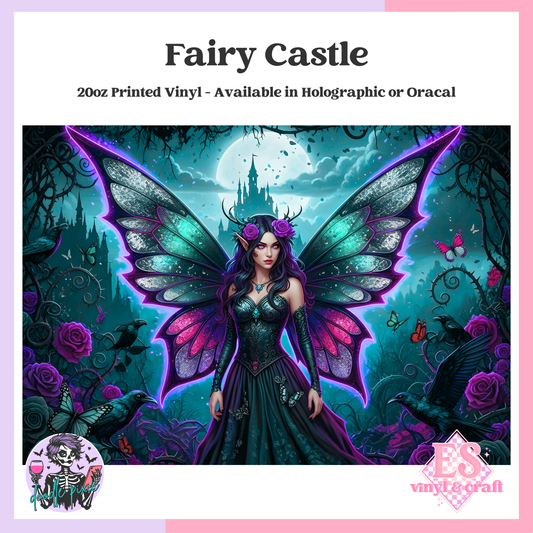 Fairy Castle - 20oz Printed Tumbler Self Adhesive Vinyl image 0