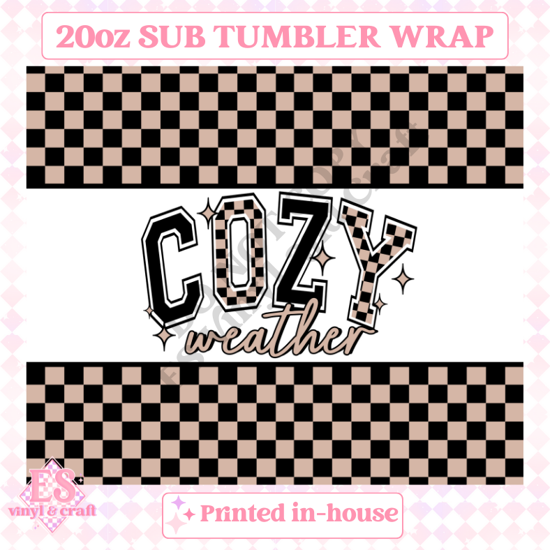 Cozy Weather - Full 20oz Tumbler Sublimation Ready Print image 1