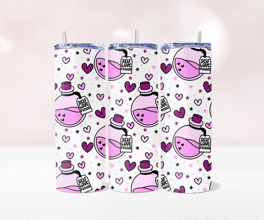 Self Love Potion Seamless - Full 20oz Tumbler Sublimation Ready To Pr image 0