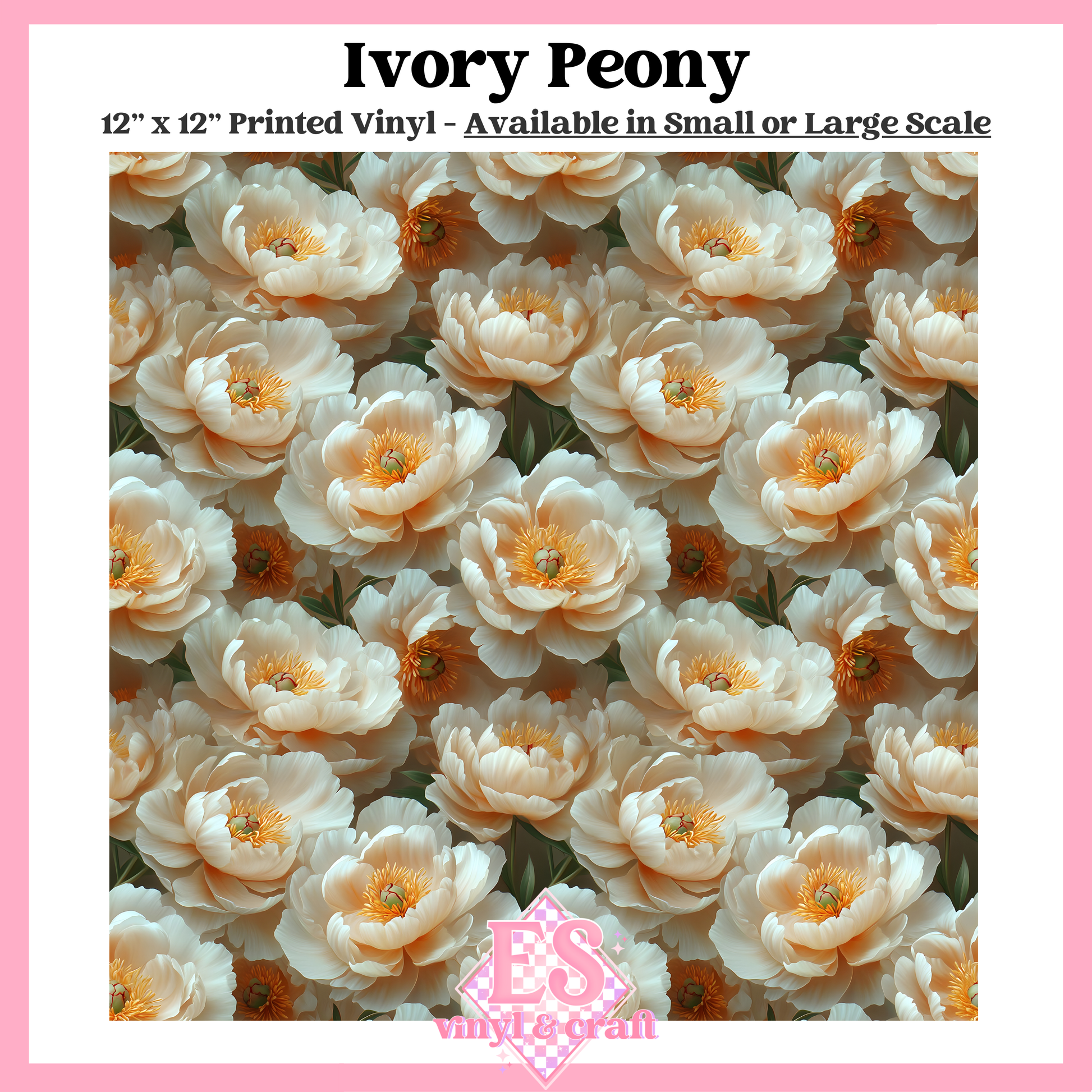 Ivory Peony - Small or Large Scale Options - 12" x 12" Sheet image 0