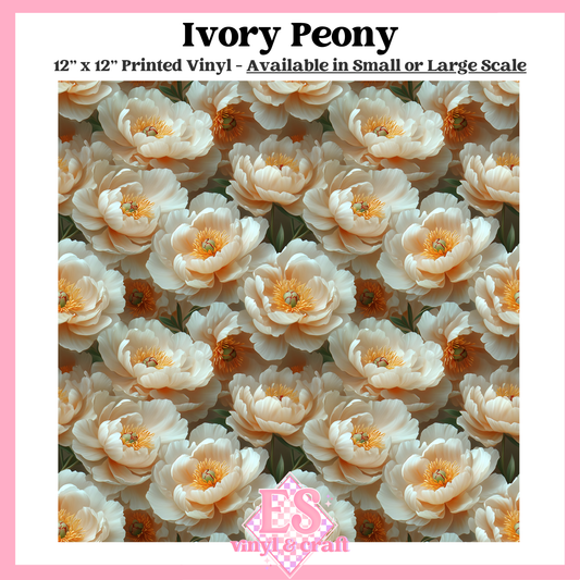 Ivory Peony - Small or Large Scale Options - 12" x 12" Sheet image 0