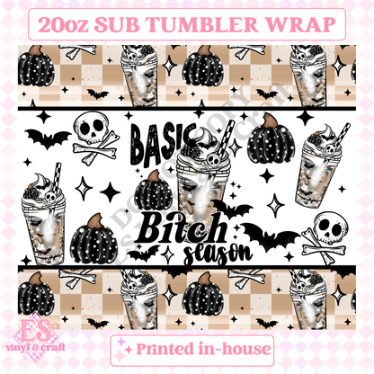 Basic Bitch Season - Full 20oz Tumbler Sublimation Print image 1