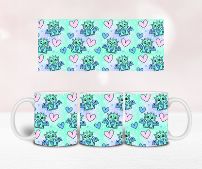 Dragon Seamless - Pre Printed Sublimation 11oz or 20oz Wrap image 1
