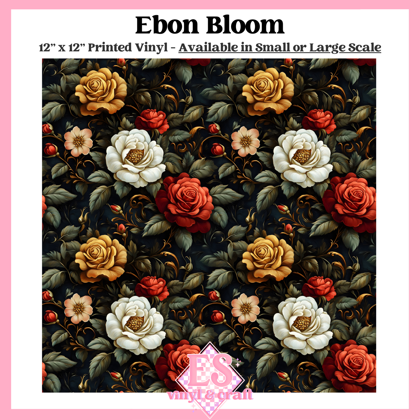 Ebon Bloom - Small or Large Scale Options - 12" x 12" Sheet image 0