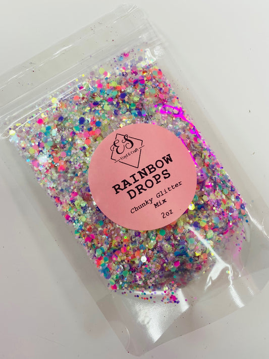 Rainbow Drops - Chunky Glitter Mix image 0