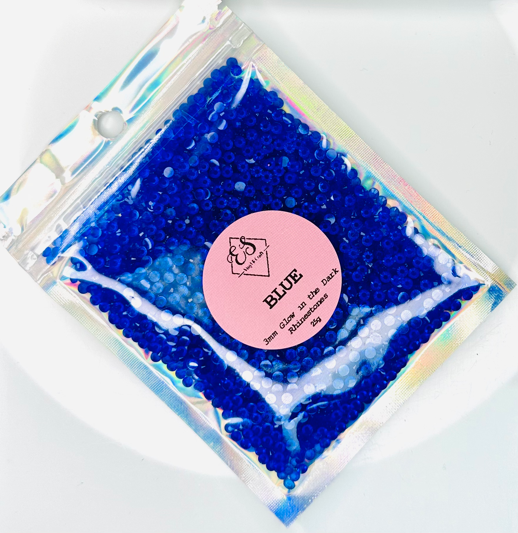 Blue - Glow in the Dark Resin Rhinestones (3mm, 4mm & 5mm) image 0