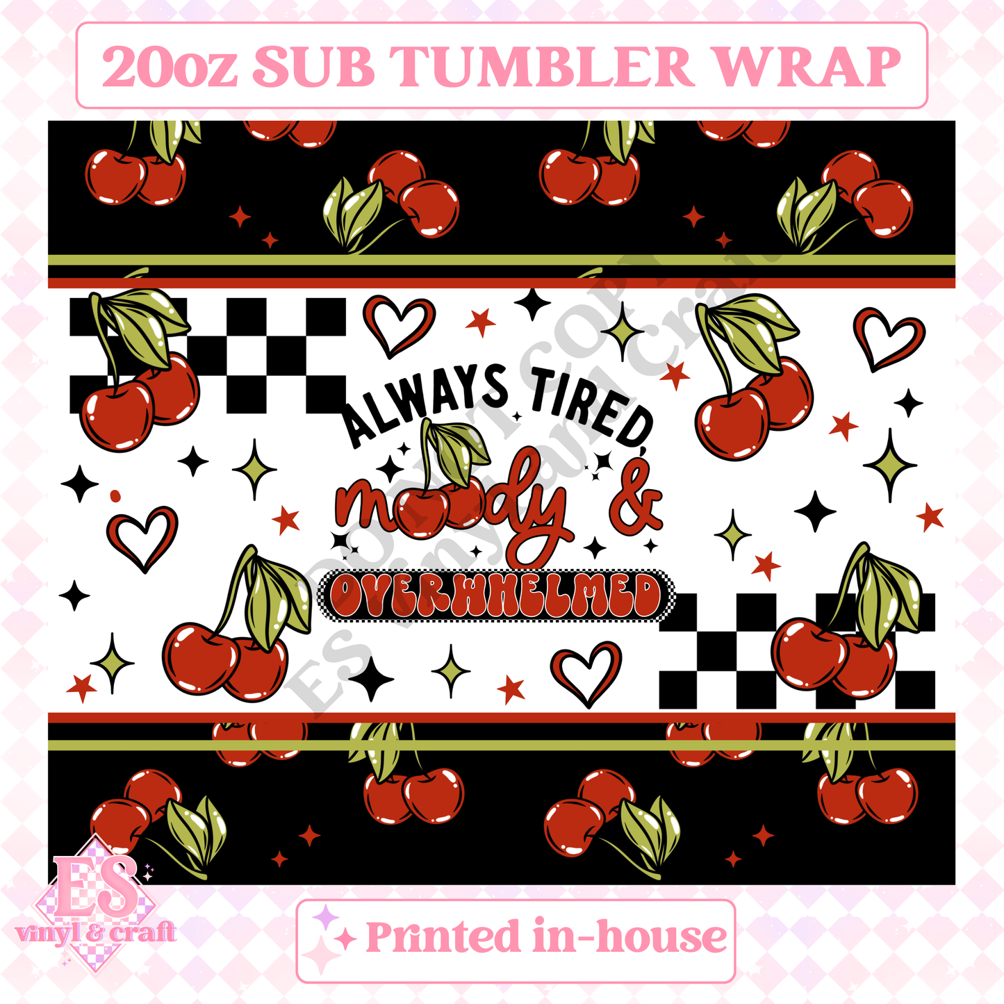 Moody - Full 20oz Tumbler Sublimation Print image 1