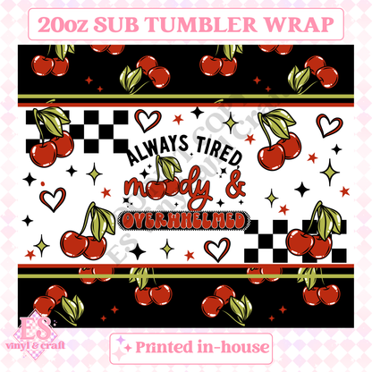 Moody - Full 20oz Tumbler Sublimation Print image 1