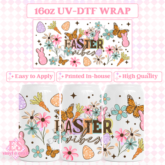Easter Vibes - 16oz Beer Can / Libbey UV-DTF image 0