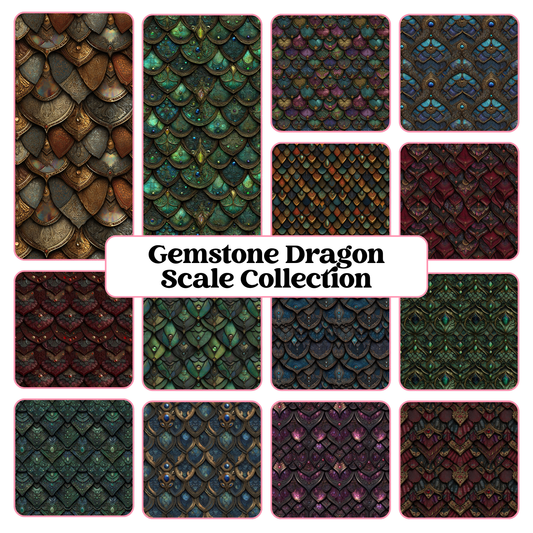 Gemstone Dragon Scale Collection - 12" x 12" Sheet (14 Different De image 0