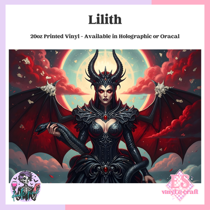 Lilith - 20oz Printed Tumbler Self Adhesive Vinyl image 0