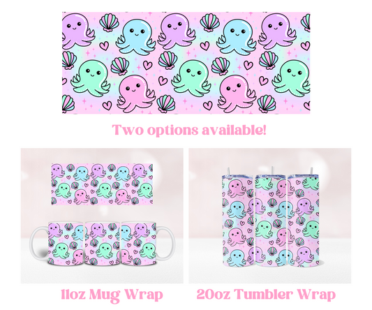 Octopus Seamless - Pre Printed Sublimation 11oz or 20oz Wrap image 0