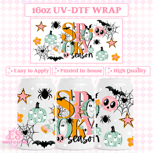 Spooky Season - 16oz Beer Can / Libbey UV-DTF Transfer image 0
