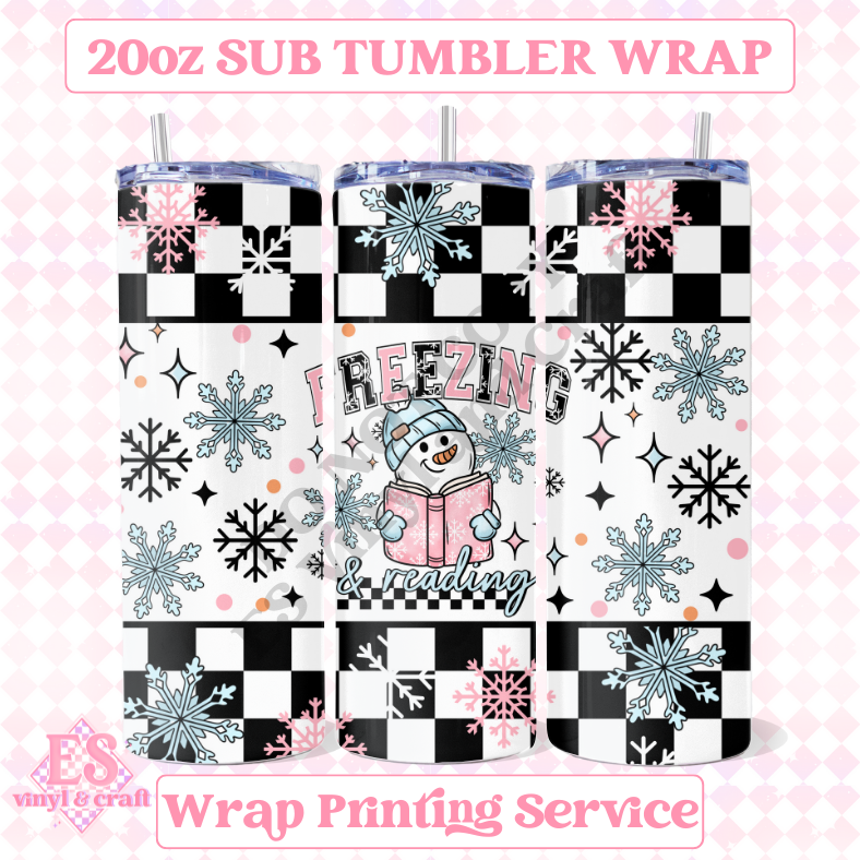 Freezing Reading - Full 20oz Tumbler Sublimation Ready Print image 0