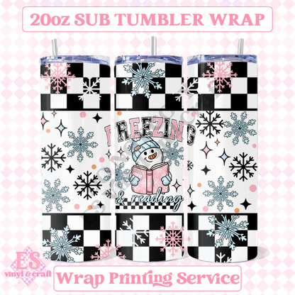 Freezing Reading - Full 20oz Tumbler Sublimation Ready Print image 0