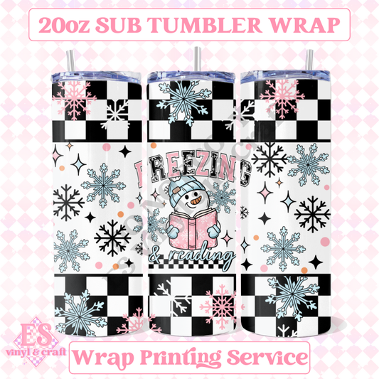 Freezing Reading - Full 20oz Tumbler Sublimation Ready Print image 0