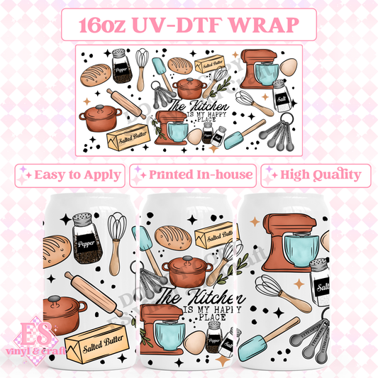 Baking is my Therapy - 16oz Beer Can / Libbey UV-DTF image 0
