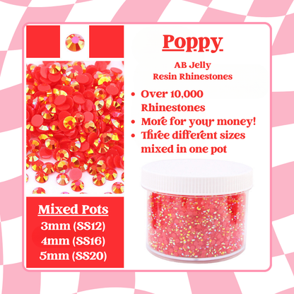 Rhinestone Mixed Pots - AB Jelly Rhinestones (3mm, 4mm, 5mm) 100g image 9